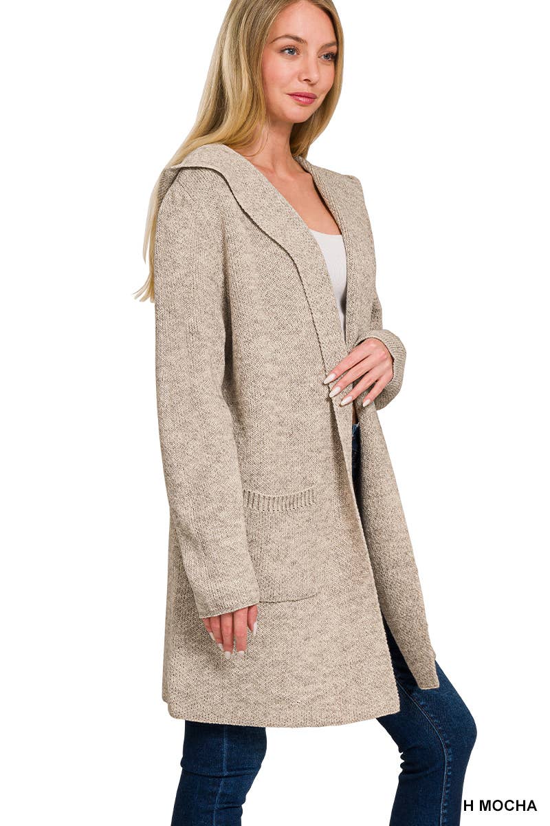Hooded Cardigan with Pockets