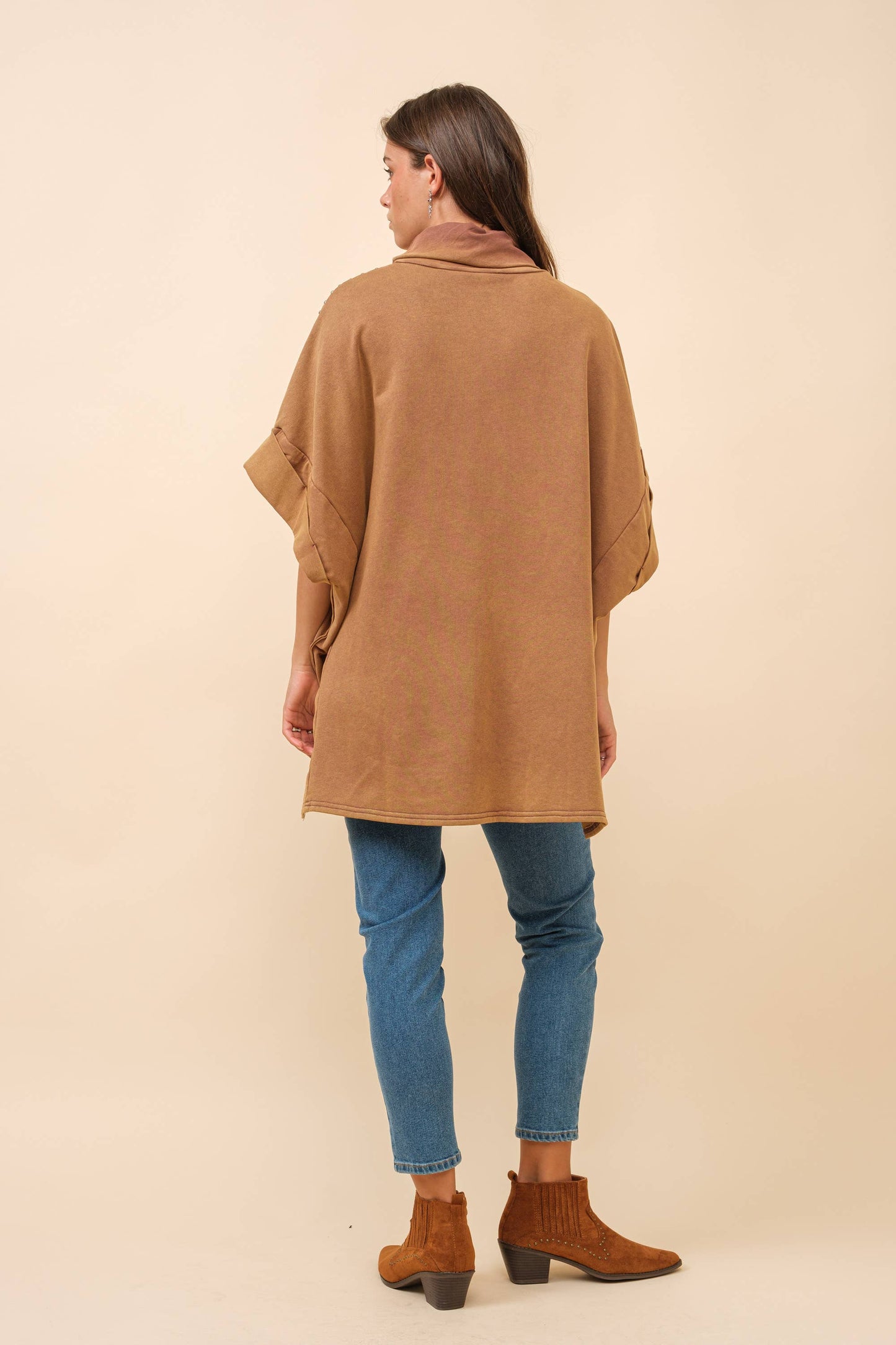 Funnel Neck Studded Top