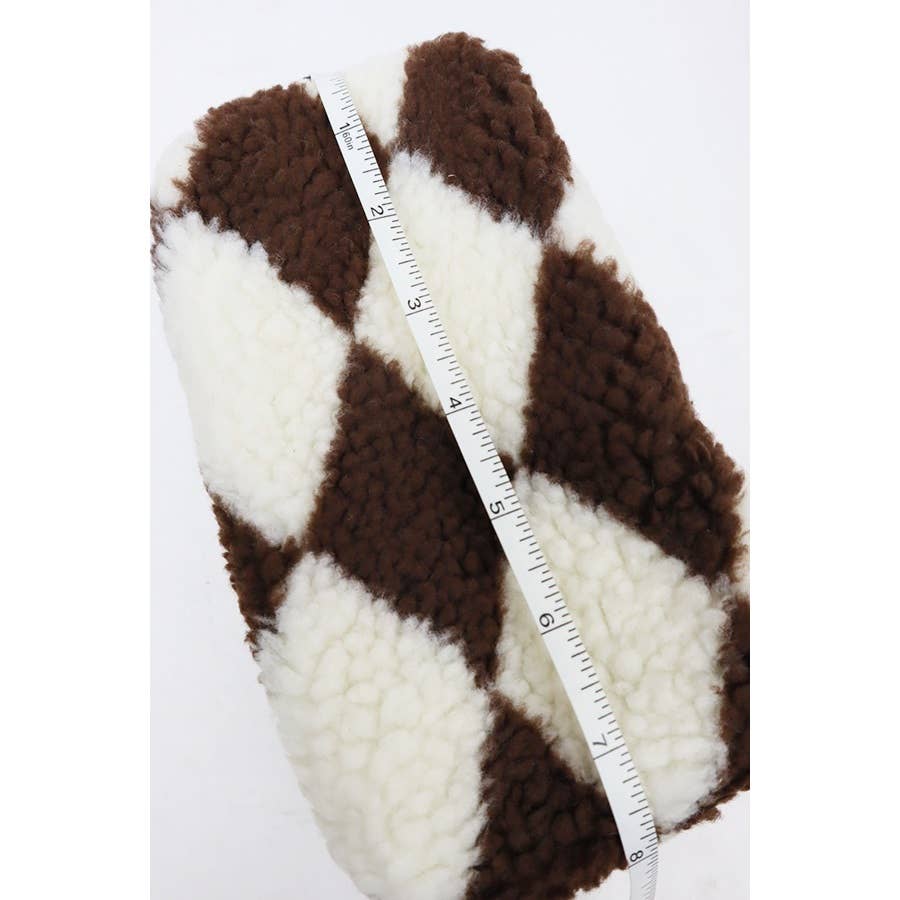 Checker Plush Cosmetic Pouch