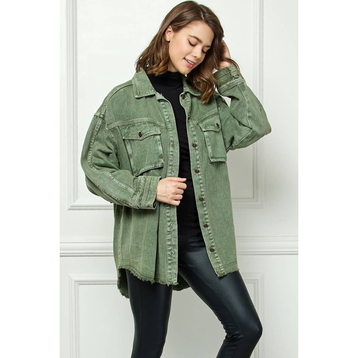 Olive Washed Denim Jacket