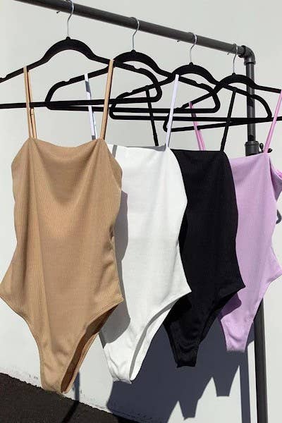 Black Ribbed Bodysuit