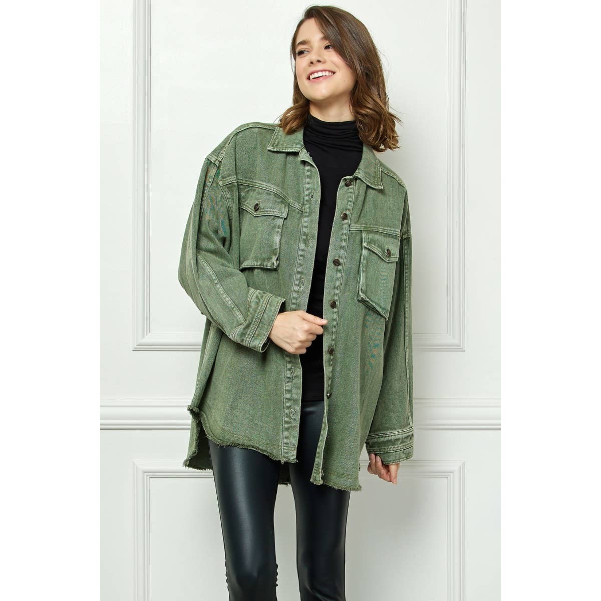 Olive Washed Denim Jacket