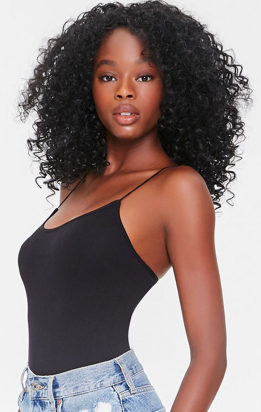 Black Ribbed Bodysuit