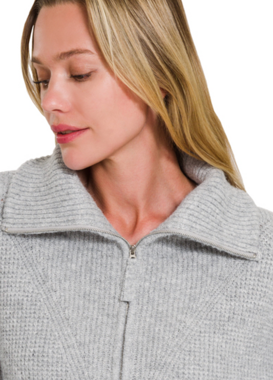 SALE! Half zip high collard pullover sweater