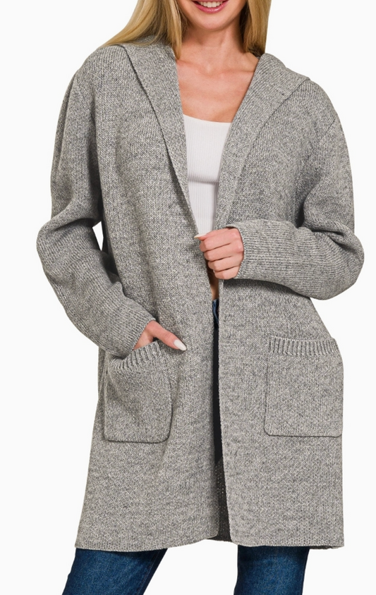 Hooded Cardigan with Pockets